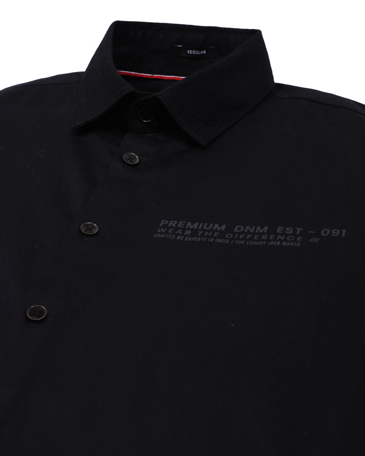 PLACEMENT PRINT SHIRT IN BLACK