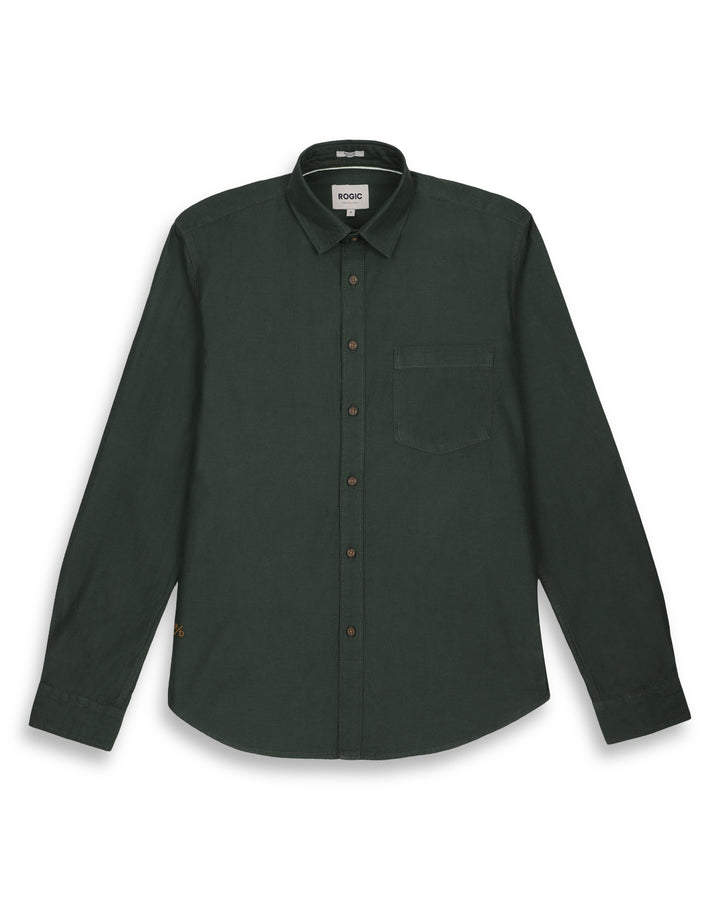 TEXTURED SOLID SHIRT IN GREEN