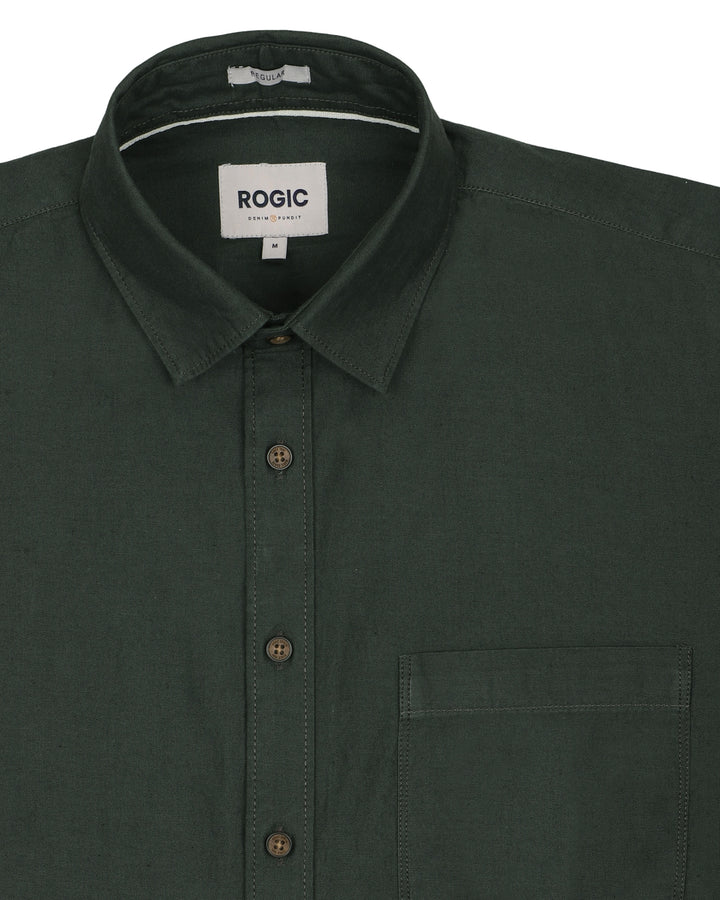 TEXTURED SOLID SHIRT IN GREEN