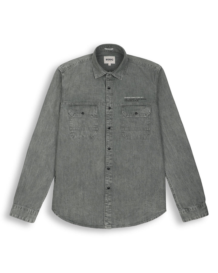 DENIM SHIRT IN OLIVE