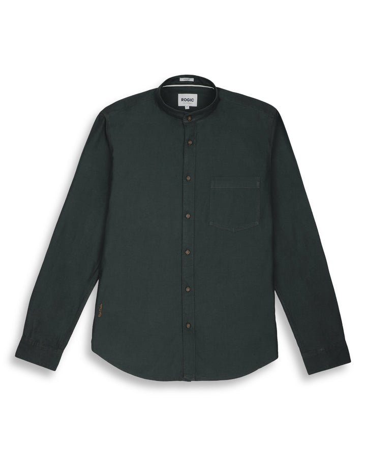 MAO COLLAR SHIRT IN SAPE GREEN