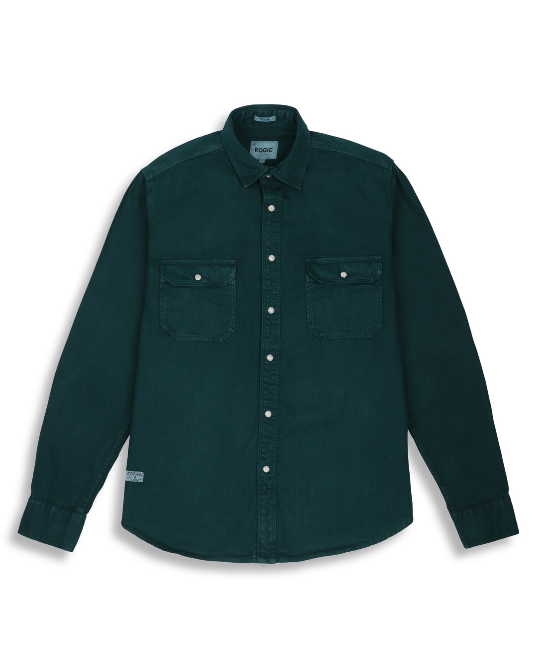 DOUBLE POCKET SOLID SHIRT IN TEAL