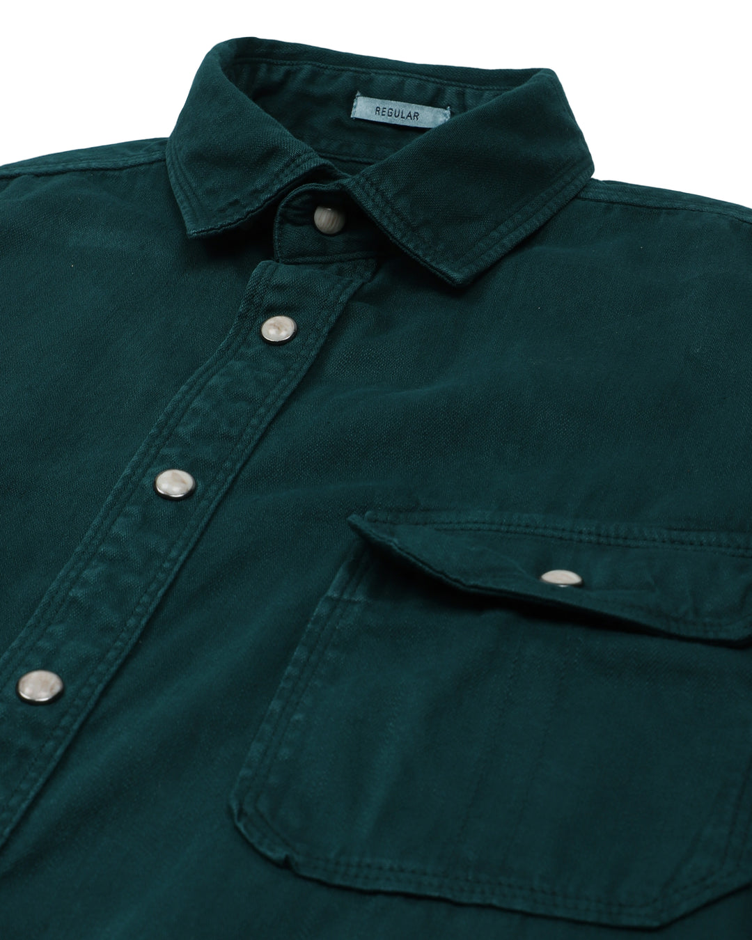 DOUBLE POCKET SOLID SHIRT IN TEAL