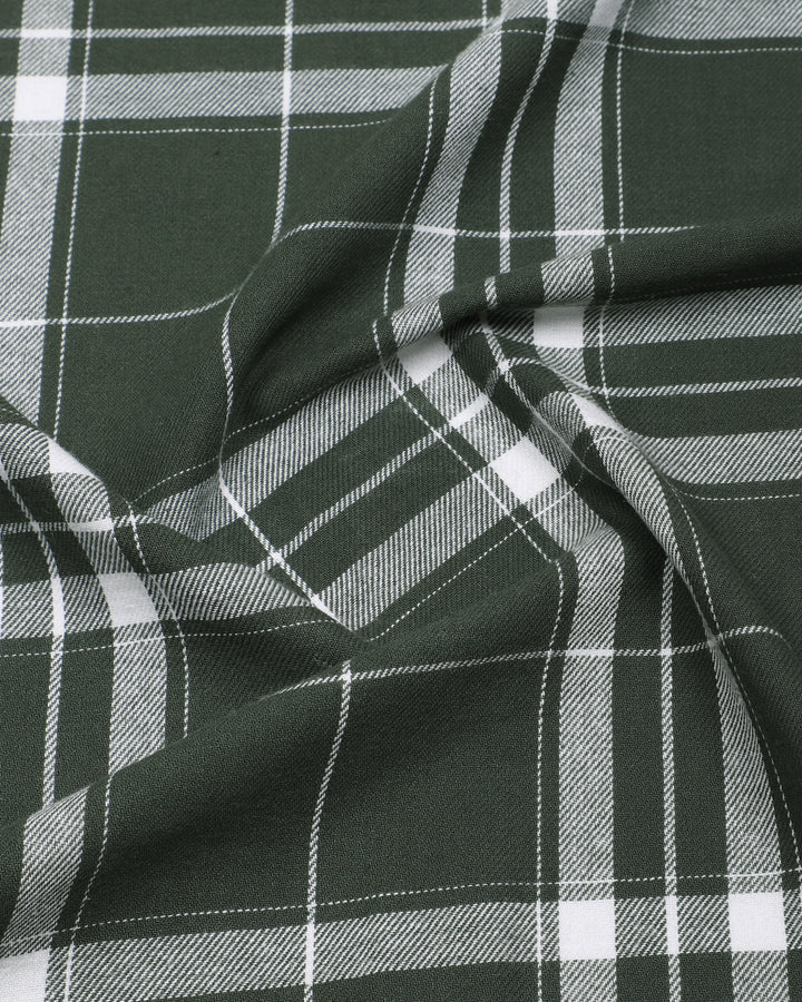 INDIGO CHECKS SHIRT IN OLIVE