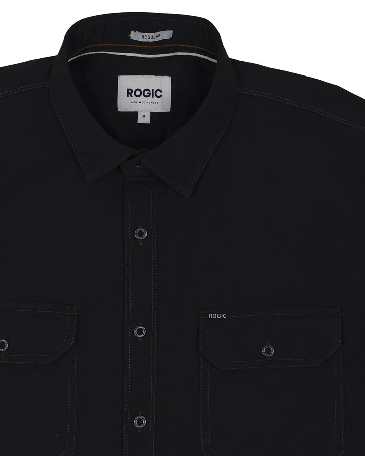 DOUBLE POCKET SHIRT IN BLACK