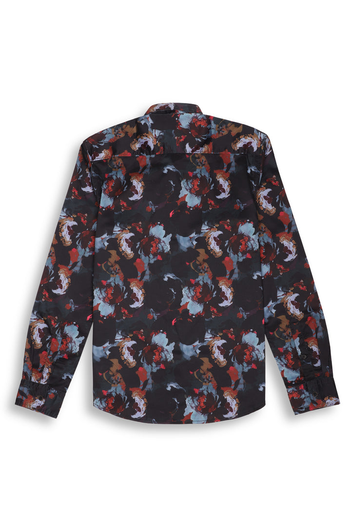 FLORAL PRINTED SHIRT IN BLACK