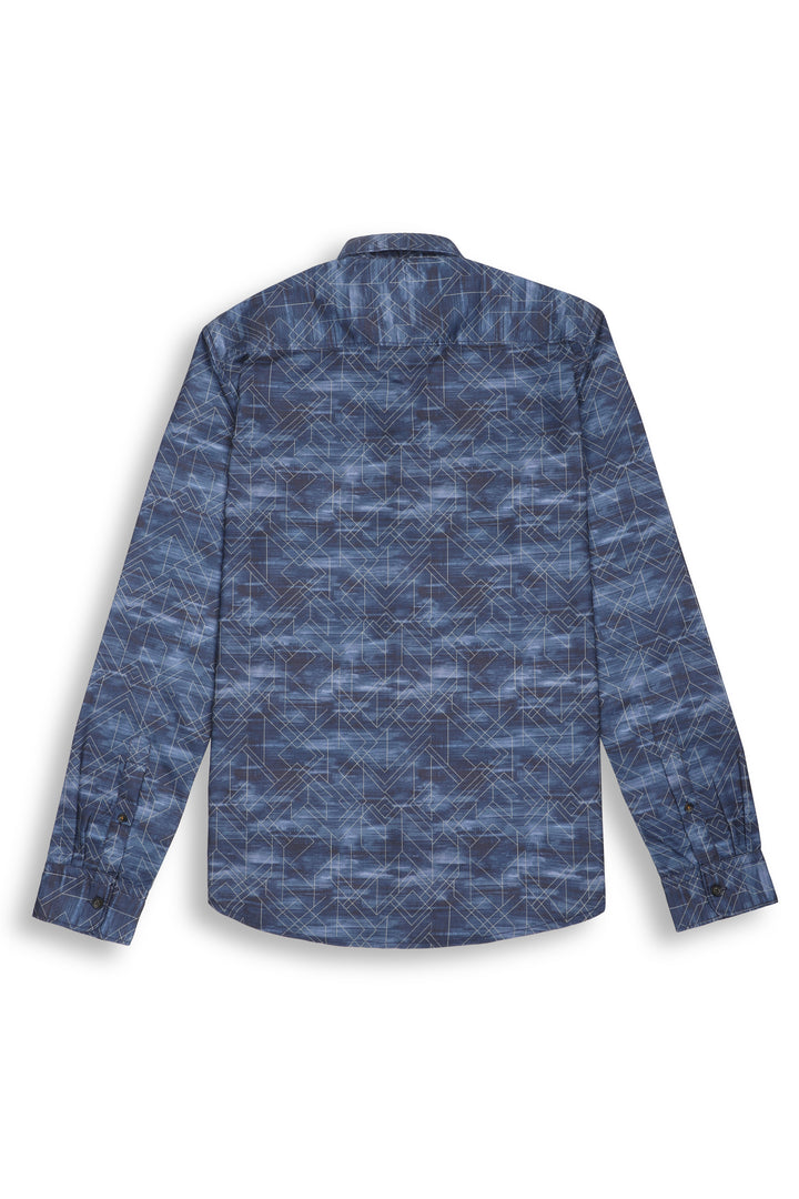 ABSTRACT PRINTED SHIRT IN BLUE