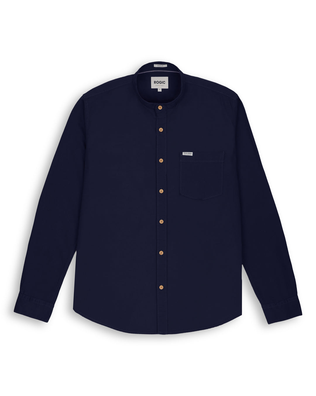 MAO COLLAR SHIRT IN NAVY