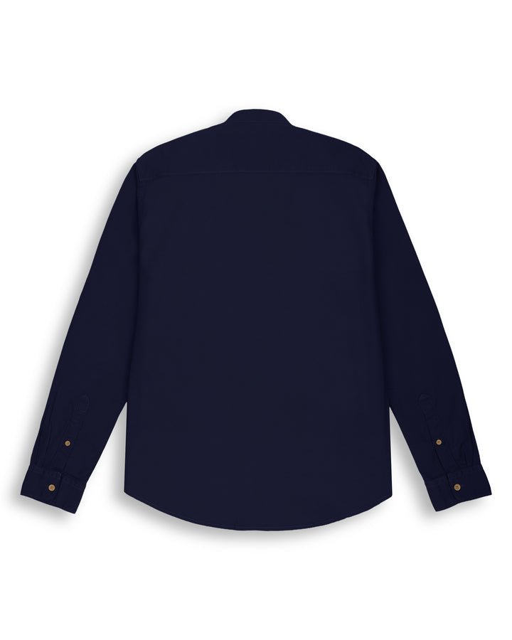 MAO COLLAR SHIRT IN NAVY