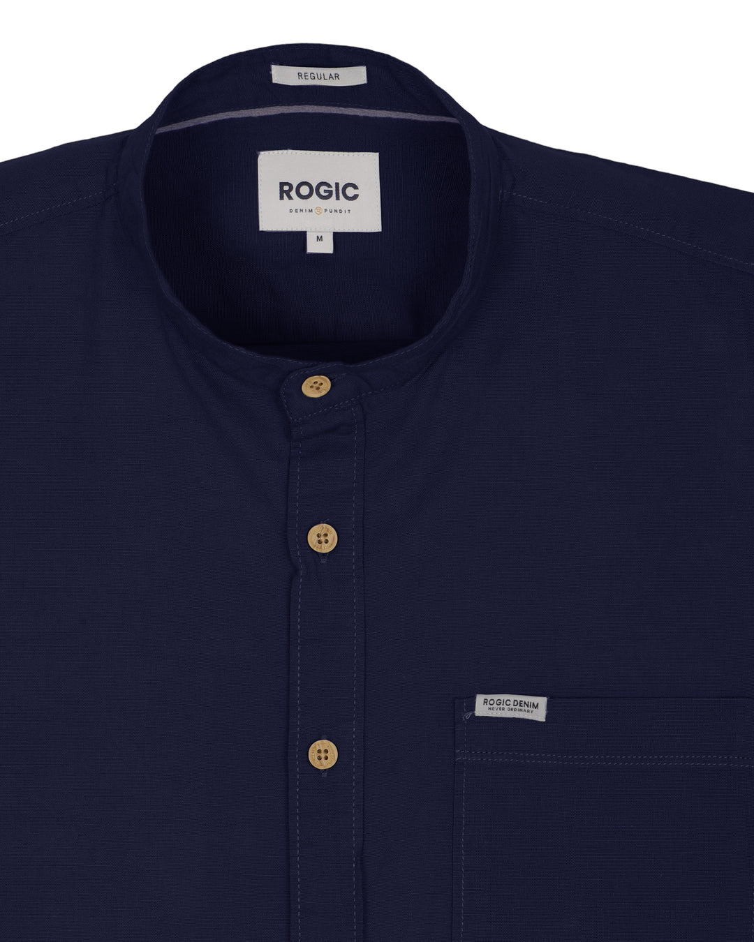 MAO COLLAR SHIRT IN NAVY