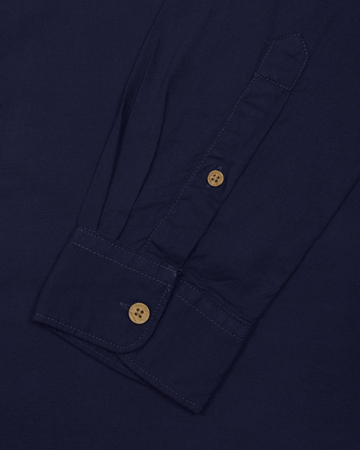 MAO COLLAR SHIRT IN NAVY