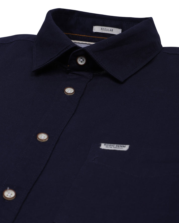 LIGHTWEIGHT REGULAR SHIRT IN NAVY