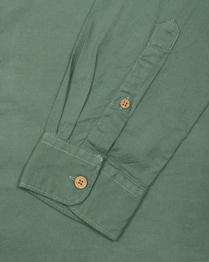 MAO COLLAR SHIRT IN GREEN