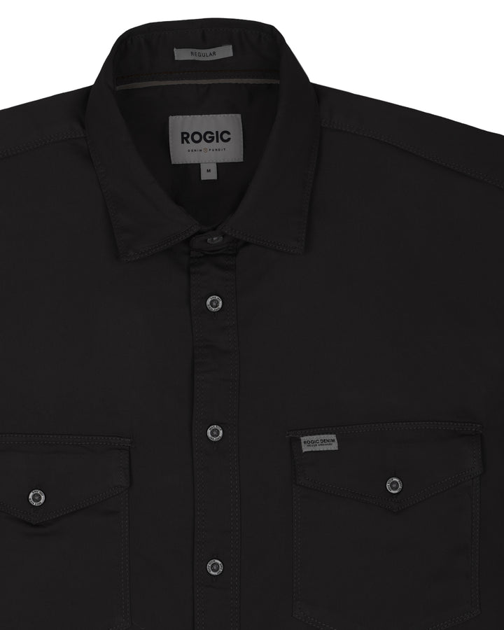 DOUBLE POCKET SHIRT IN BLACK