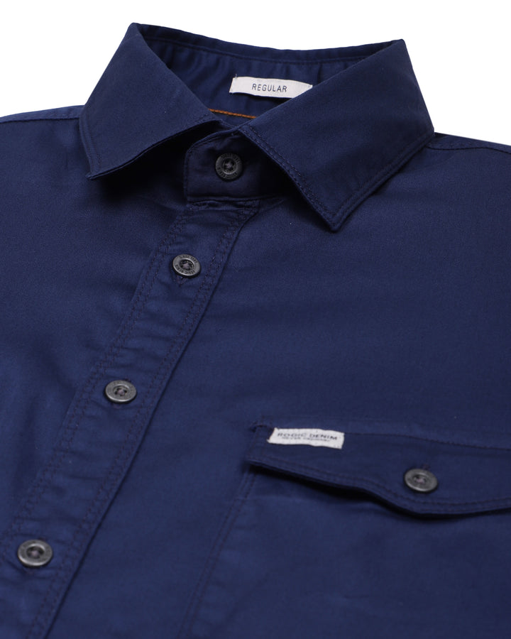 DOUBLE POCKET SHIRT IN NAVY