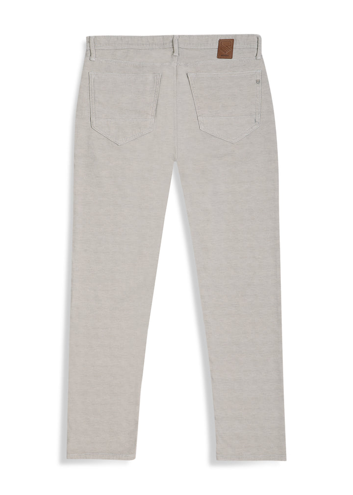 TEXTURED COTTON STRETCH TROUSERS <BR> clutch - baja dune